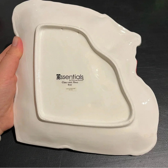 Fitz & Floyd Claus & Paws Cat Canapé Christmas Plate “Dear Santa “ Plate - Picture 5 of 11